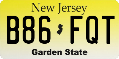 NJ license plate B86FQT