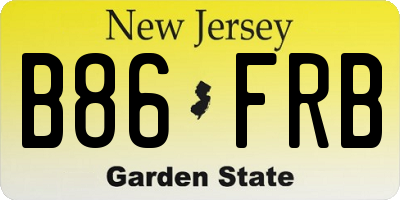 NJ license plate B86FRB
