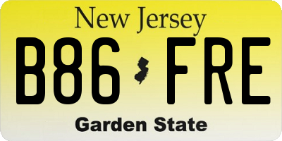 NJ license plate B86FRE