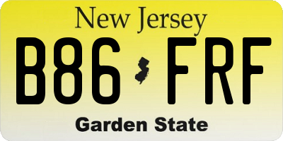 NJ license plate B86FRF