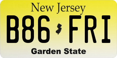 NJ license plate B86FRI