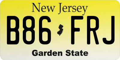 NJ license plate B86FRJ