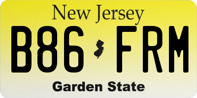 NJ license plate B86FRM