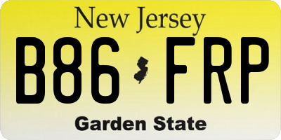 NJ license plate B86FRP