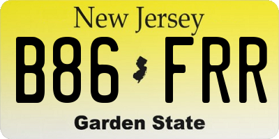 NJ license plate B86FRR