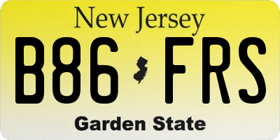 NJ license plate B86FRS