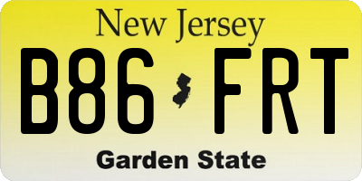 NJ license plate B86FRT