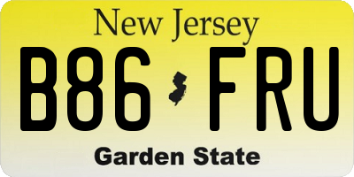 NJ license plate B86FRU