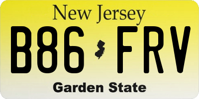 NJ license plate B86FRV