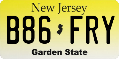 NJ license plate B86FRY