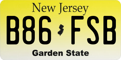 NJ license plate B86FSB