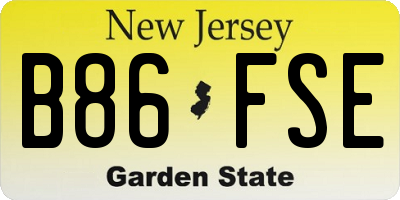 NJ license plate B86FSE