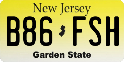 NJ license plate B86FSH