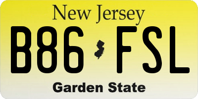 NJ license plate B86FSL
