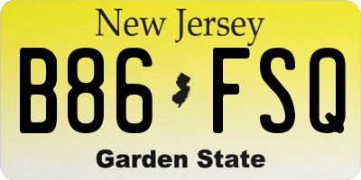 NJ license plate B86FSQ