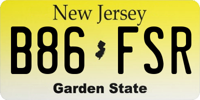 NJ license plate B86FSR