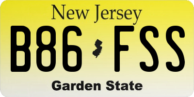 NJ license plate B86FSS