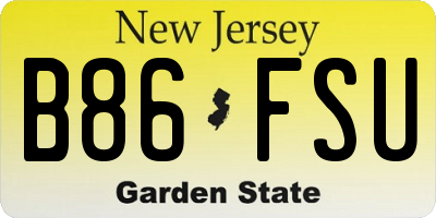 NJ license plate B86FSU