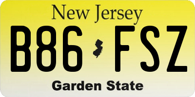 NJ license plate B86FSZ