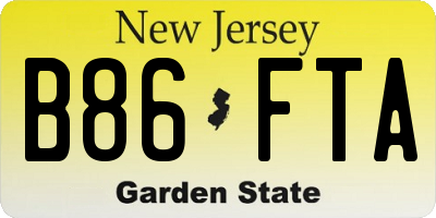 NJ license plate B86FTA