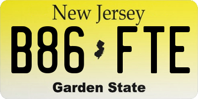 NJ license plate B86FTE