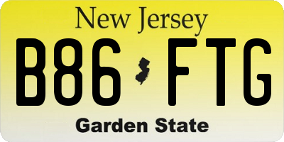 NJ license plate B86FTG