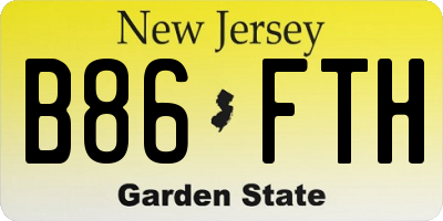 NJ license plate B86FTH