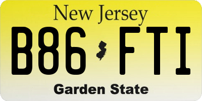 NJ license plate B86FTI