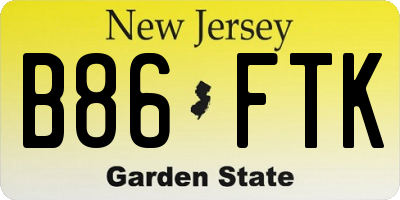 NJ license plate B86FTK
