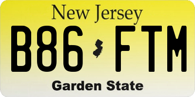 NJ license plate B86FTM