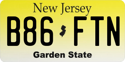 NJ license plate B86FTN