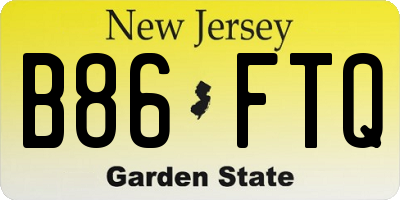 NJ license plate B86FTQ
