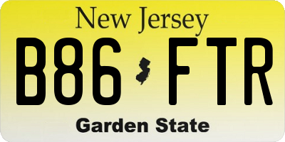 NJ license plate B86FTR