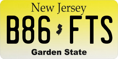NJ license plate B86FTS
