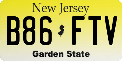 NJ license plate B86FTV