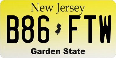 NJ license plate B86FTW