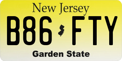 NJ license plate B86FTY