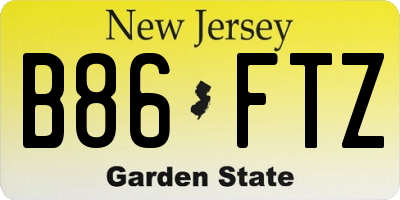 NJ license plate B86FTZ