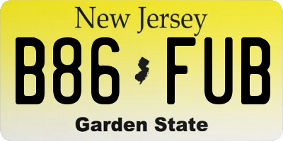 NJ license plate B86FUB