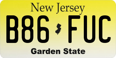 NJ license plate B86FUC