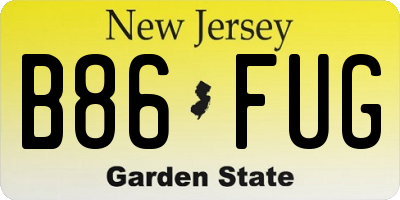 NJ license plate B86FUG
