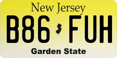 NJ license plate B86FUH