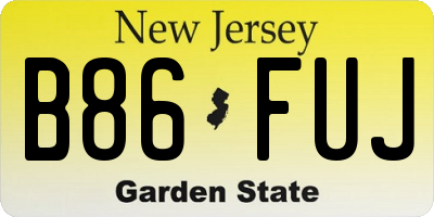 NJ license plate B86FUJ