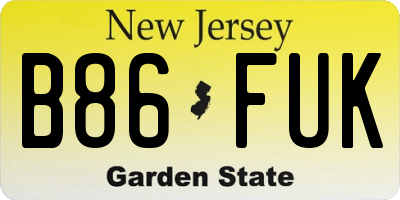 NJ license plate B86FUK
