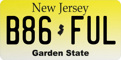 NJ license plate B86FUL