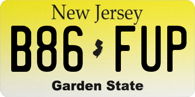 NJ license plate B86FUP