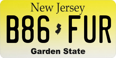NJ license plate B86FUR