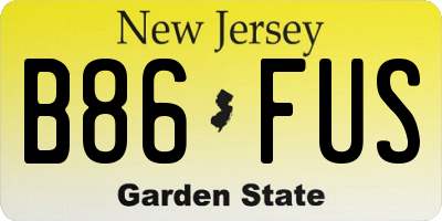 NJ license plate B86FUS
