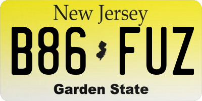 NJ license plate B86FUZ