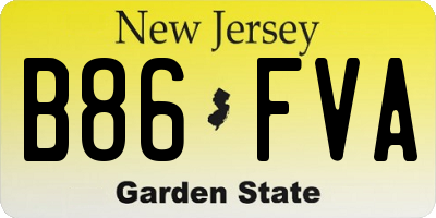 NJ license plate B86FVA